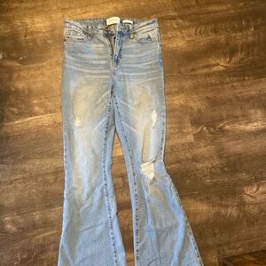 Never worn - light wash boot cut jeans